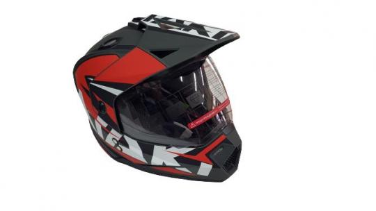Шлем кроссовый Ataki 2021 красный с визором