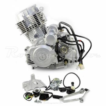 Двигатель в сборе ZS 162FMJ (CG150-B) 150см3 возд. охл., эл.стартер, грм штанга, балансир, 5 передач