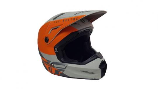 Шлем кроссовый Fly racing 2021  серо-оранжевый